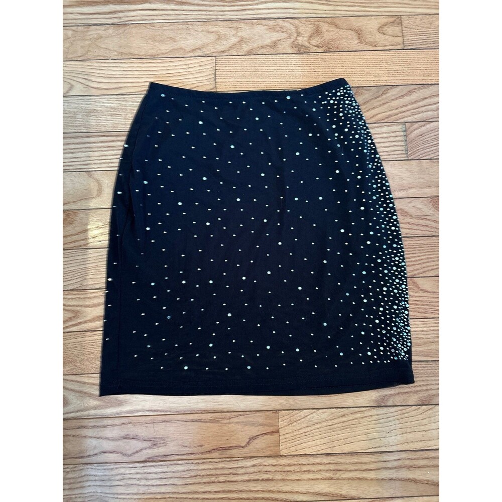 Mini skirt black sparkles glitter pearls party business astronomy costume women